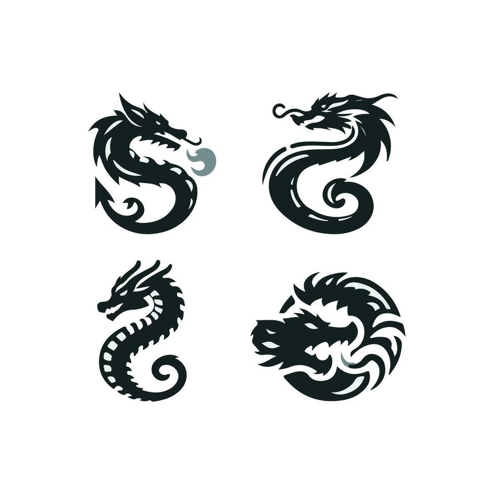 Drachen Vektor Icon Illustration Design Logo Vorlage