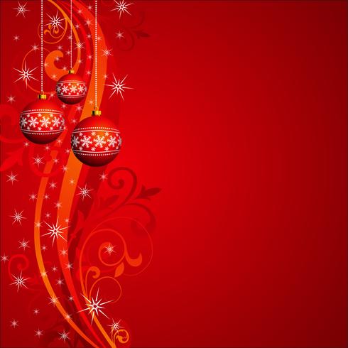 Vektor jul illustration med röd glasboll