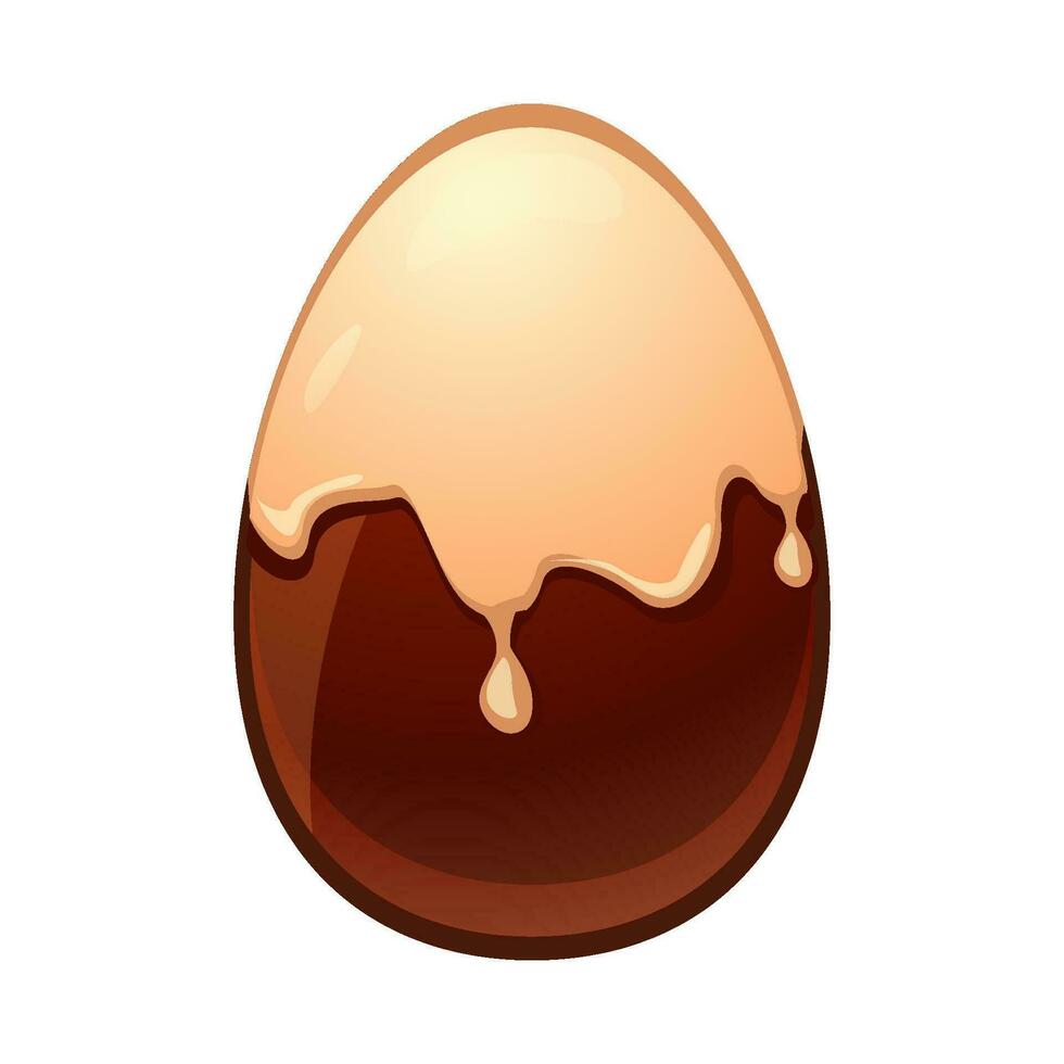 järn-vit choklad ägg. vektor choklad ägg, överraskning för påsk och högtider.
