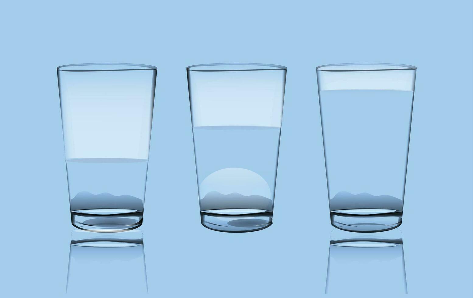 rein Wasser Brille oder frisch Wasser im Brille vektor