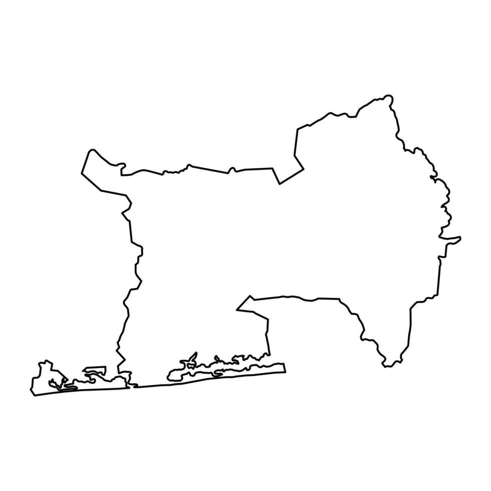 Lagunen Kreis Karte, administrative Aufteilung von Elfenbein Küste. Vektor Illustration.
