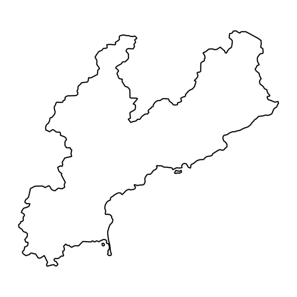 Süd Hamgyong Provinz Karte, administrative Aufteilung von Norden Korea. Vektor Illustration.