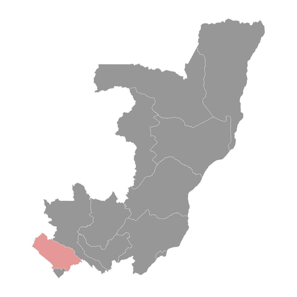 kouilou avdelning Karta, administrativ division av republik av de Kongo. vektor illustration.