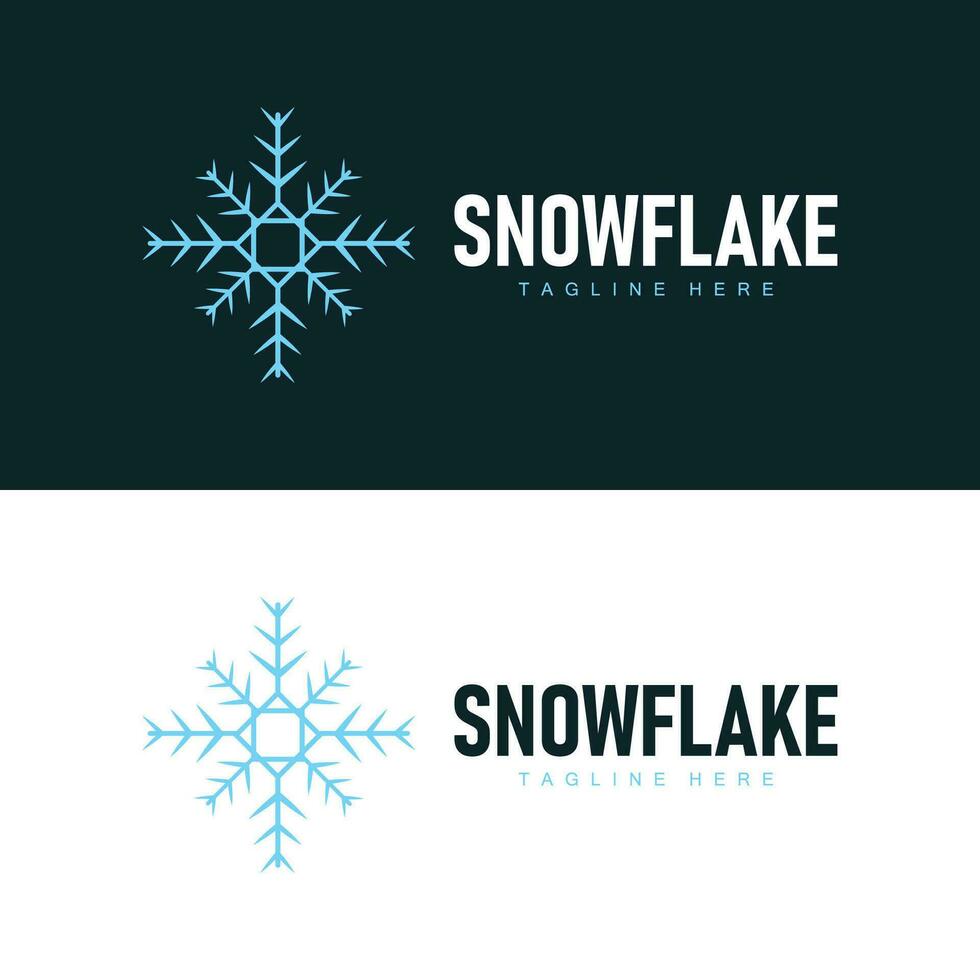 snöflinga logotyp vektor vinter- enkel abstrakt modell design mall
