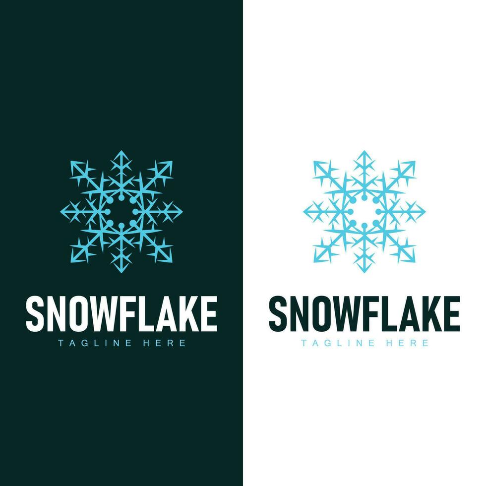 snöflinga logotyp vektor vinter- enkel abstrakt modell design mall