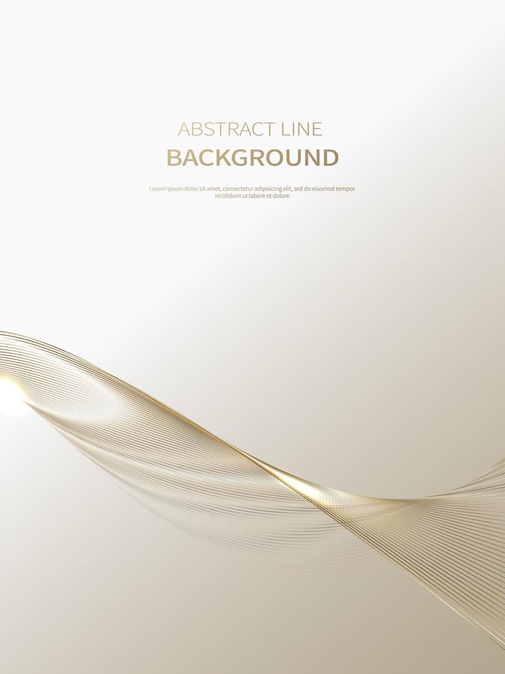 abstrakter Hintergrund von Luxusgoldlinien, Broschüre, Posterhintergrund vektor