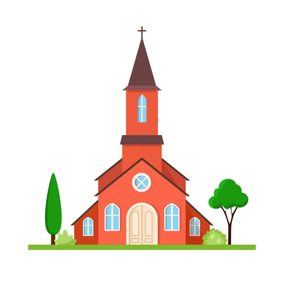 Symbol Kirche. zum Netz Design und Anwendung Schnittstelle, zum Religion die Architektur Design. Vektor Illustration eben Stil
