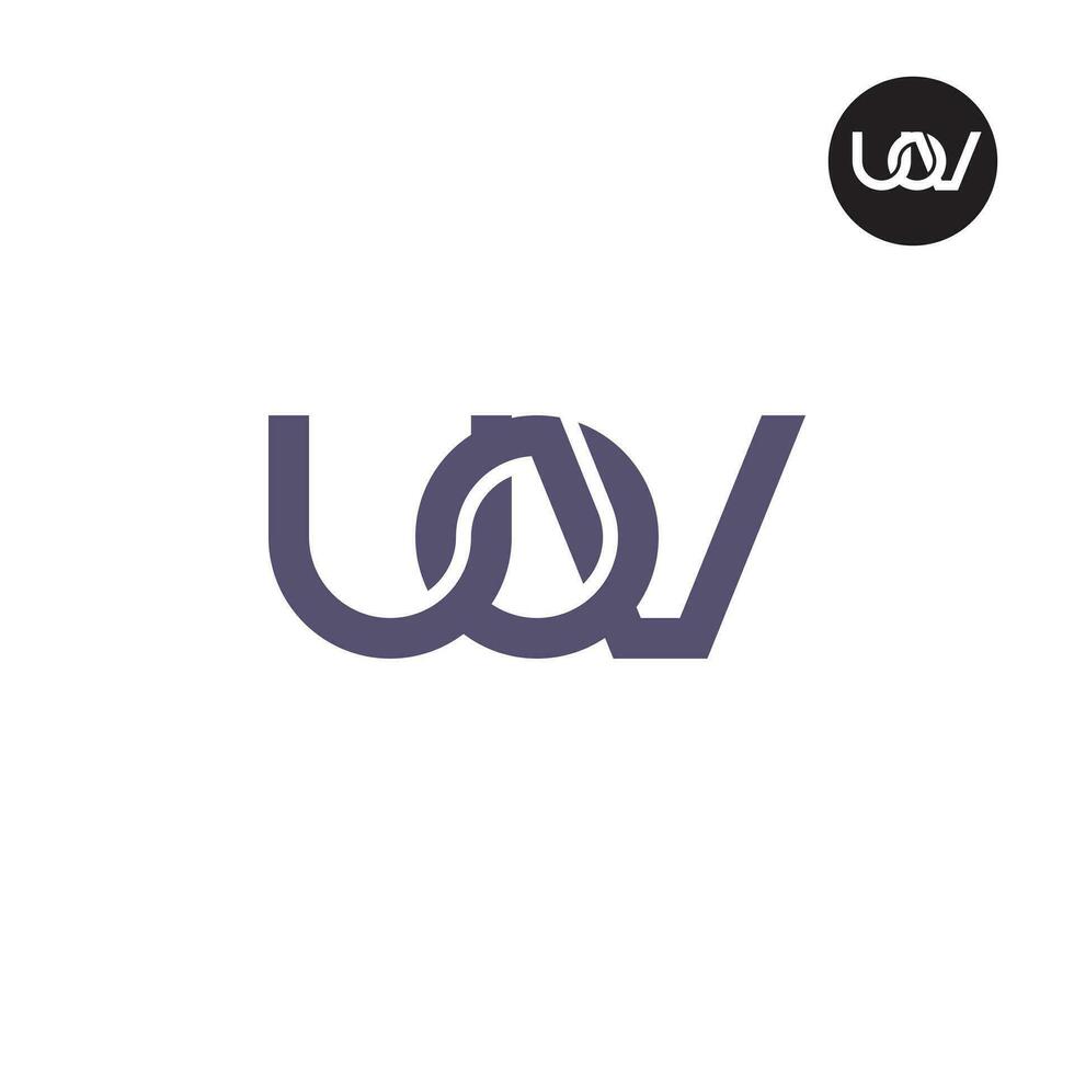 brev uov monogram logotyp design vektor