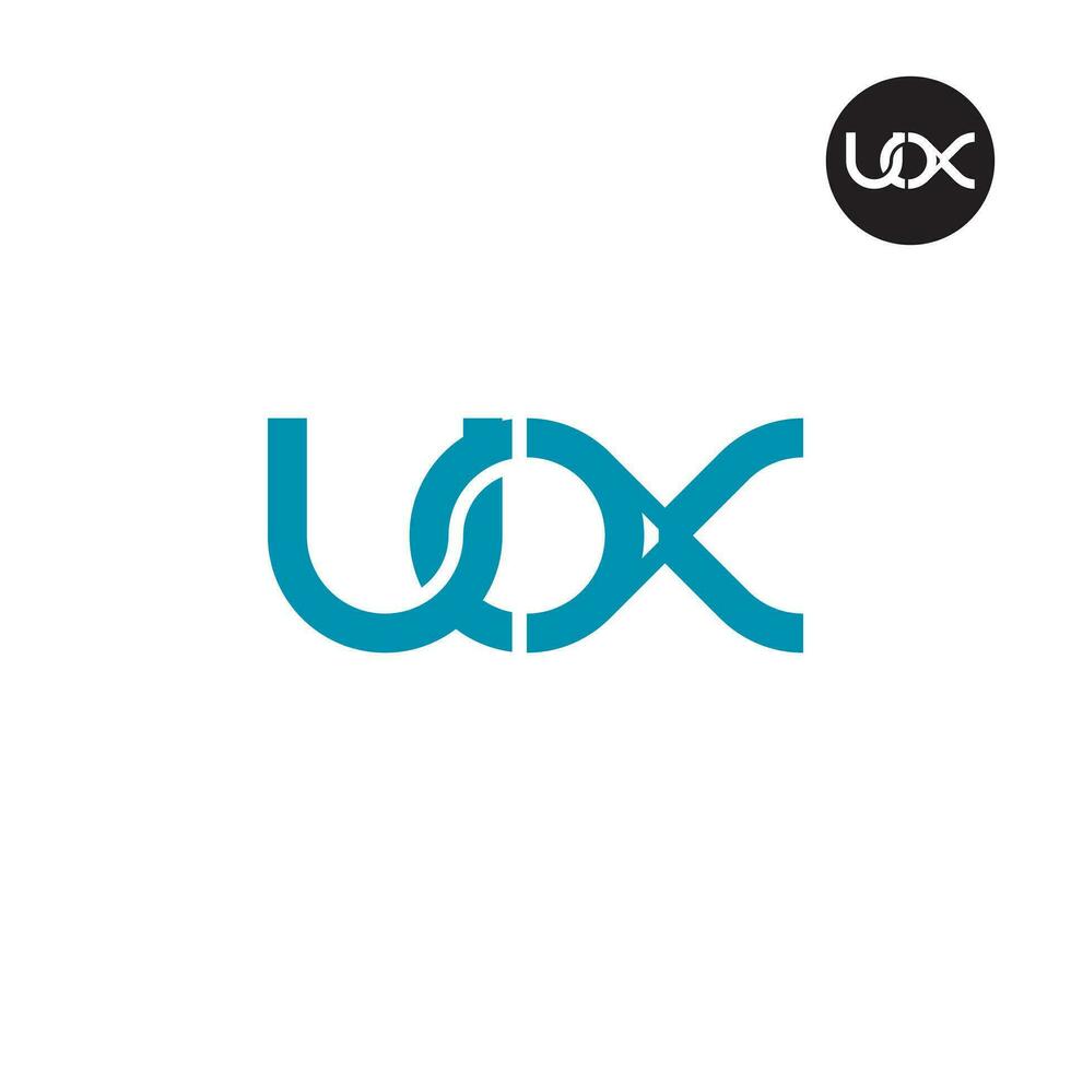Brief uox Monogramm Logo Design vektor