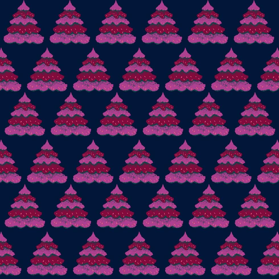 Vektor Hand gezeichnet kreativ Weihnachten Bäume nahtlos Muster. süß abstrakt Weihnachten Hintergrund. Design zum Stoff, Textil, Mode, drucken, Oberfläche Design