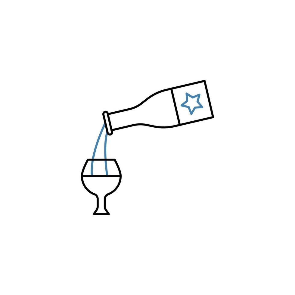 Häll i vin begrepp linje ikon. enkel element illustration. Häll i vin begrepp översikt symbol design. vektor