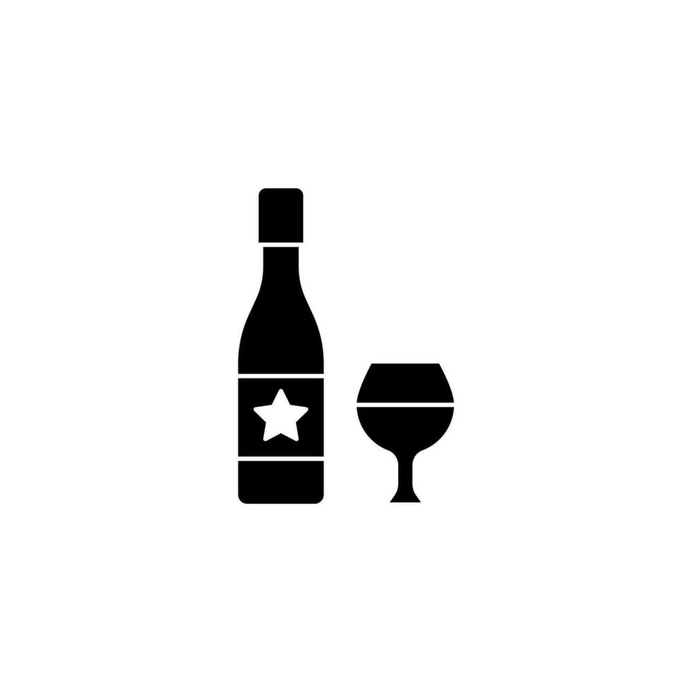 vin flaska med vin glas begrepp linje ikon. enkel element illustration. vin flaska med vin glas begrepp översikt symbol design. vektor