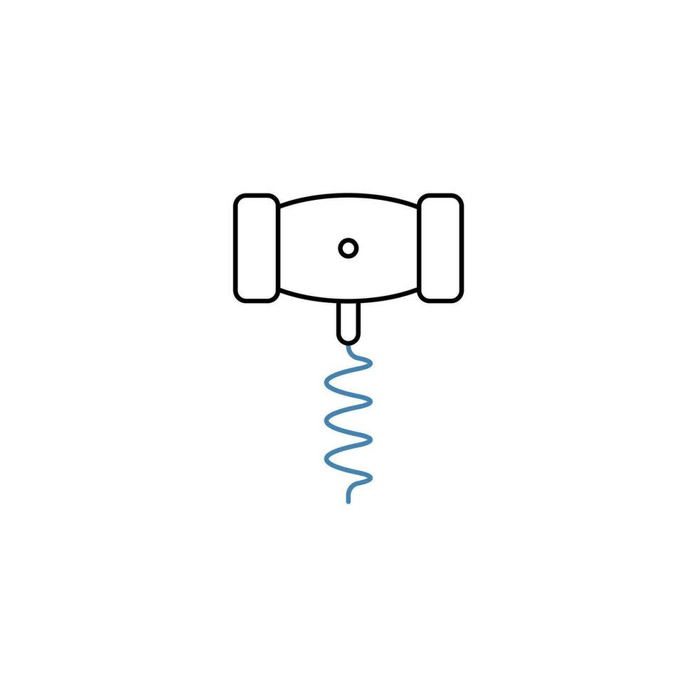 Korkenzieher Konzept Linie Symbol. einfach Element Illustration. Korkenzieher Konzept Gliederung Symbol Design. vektor