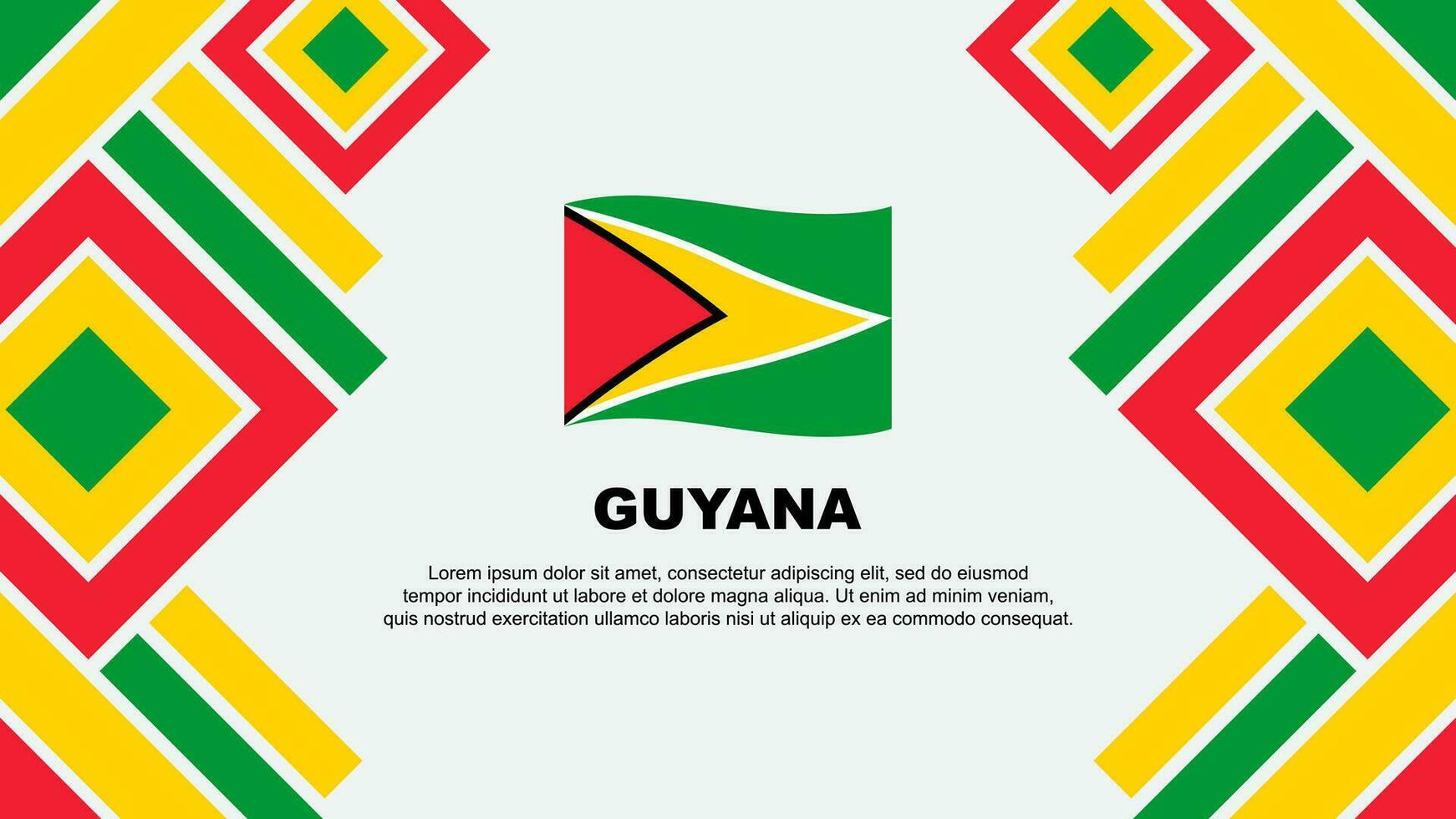 Guyana Flagge abstrakt Hintergrund Design Vorlage. Guyana Unabhängigkeit Tag Banner Hintergrund Vektor Illustration. Guyana