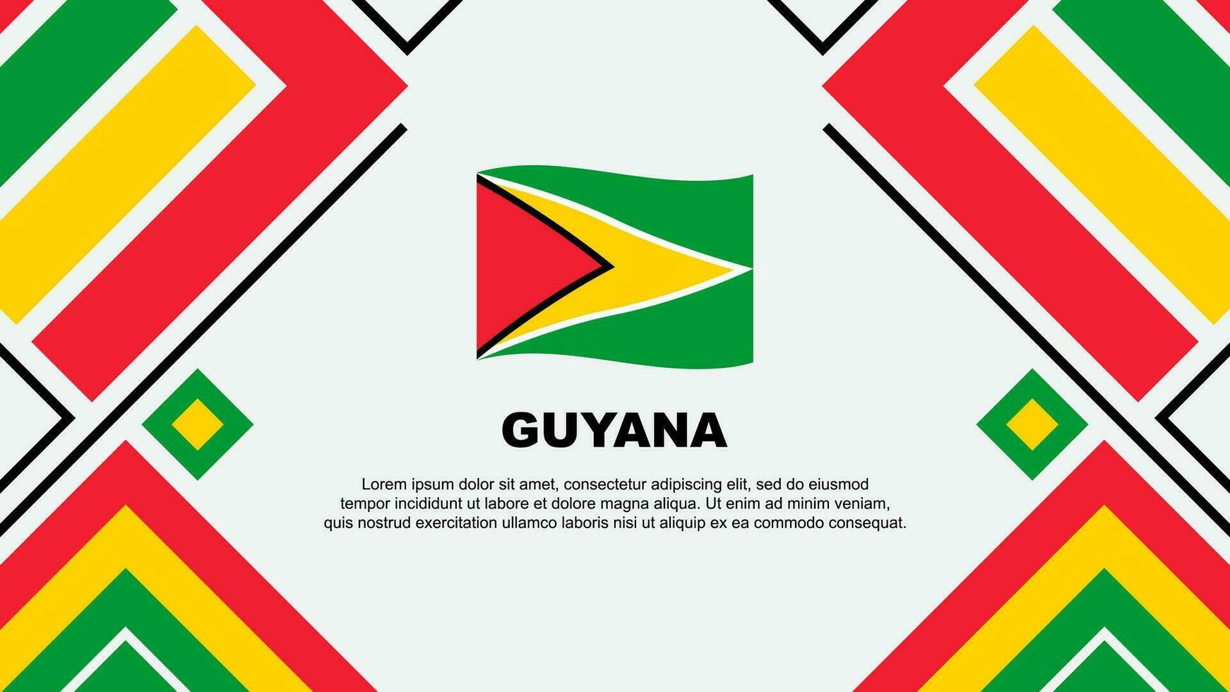 Guyana Flagge abstrakt Hintergrund Design Vorlage. Guyana Unabhängigkeit Tag Banner Hintergrund Vektor Illustration. Guyana Flagge