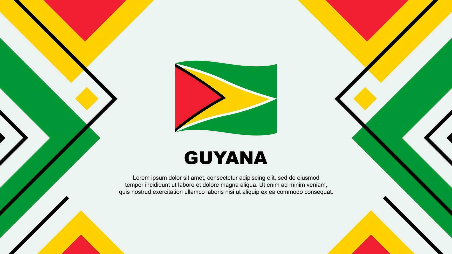 Guyana Flagge abstrakt Hintergrund Design Vorlage. Guyana Unabhängigkeit Tag Banner Hintergrund Vektor Illustration. Guyana Illustration