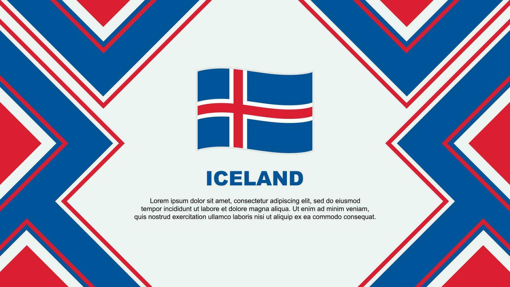 Island Flagge abstrakt Hintergrund Design Vorlage. Island Unabhängigkeit Tag Banner Hintergrund Vektor Illustration. Island Vektor