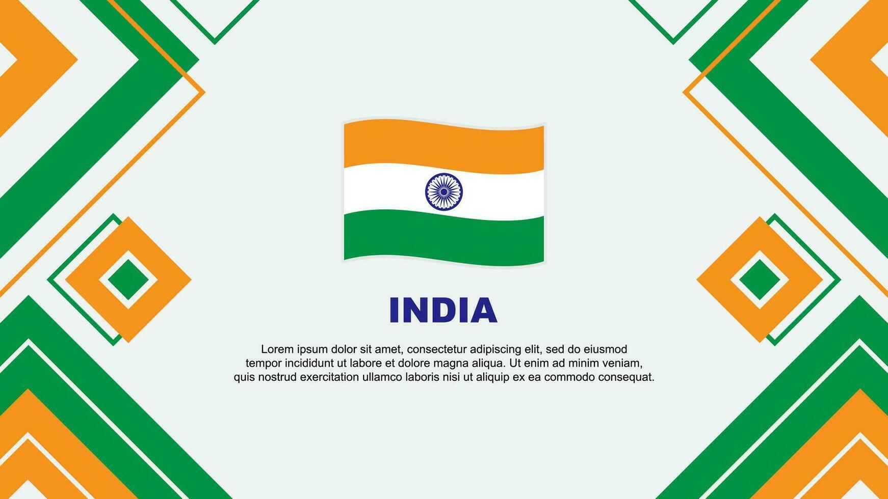 Indien flagga abstrakt bakgrund design mall. Indien oberoende dag baner tapet vektor illustration. Indien bakgrund