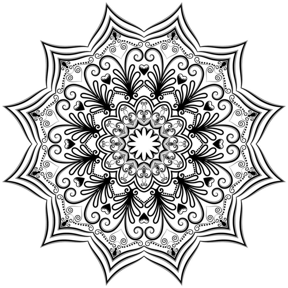 blomma mandala. vintage dekorativa element. orientaliskt mönster, vektorillustration. islam, arabiska, indiska, marockanska, spanien, turkiska, pakistan, kinesiska, mystiker, ottomanska motiv. målarbok sida vektor