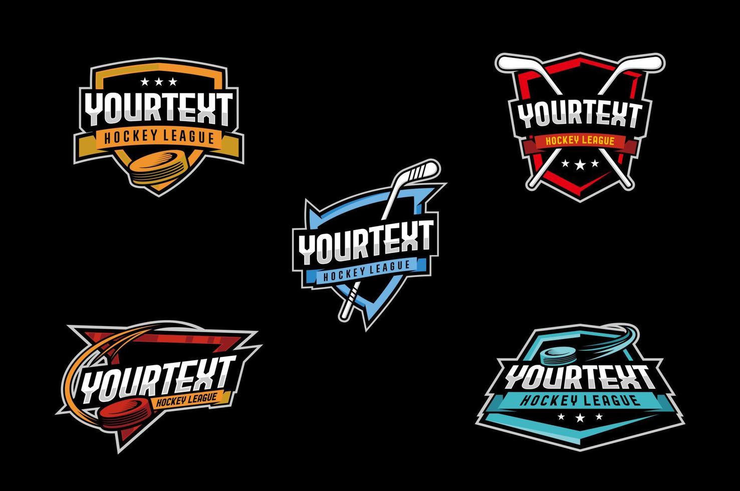 Hockey-Liga-Turnier-Logo-Sport-Design-Vorlage vektor