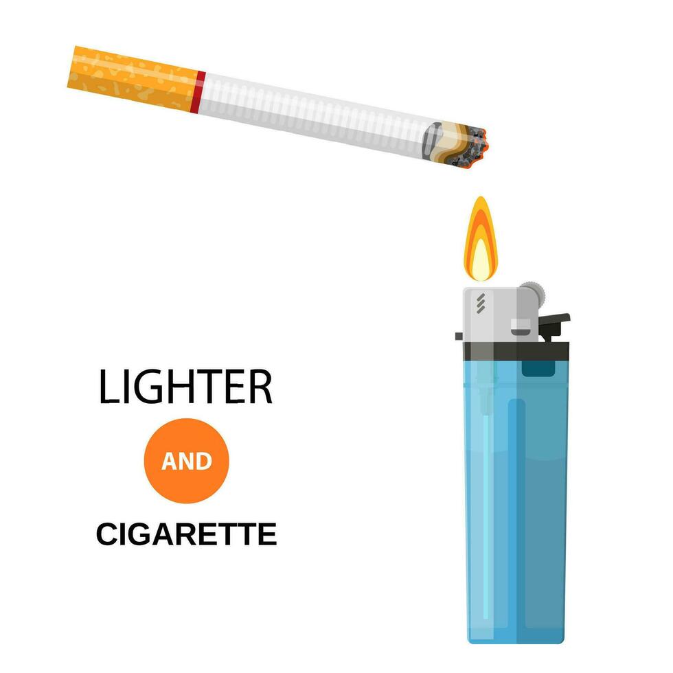 Feuerzeug und Verbrennung Zigarette vektor