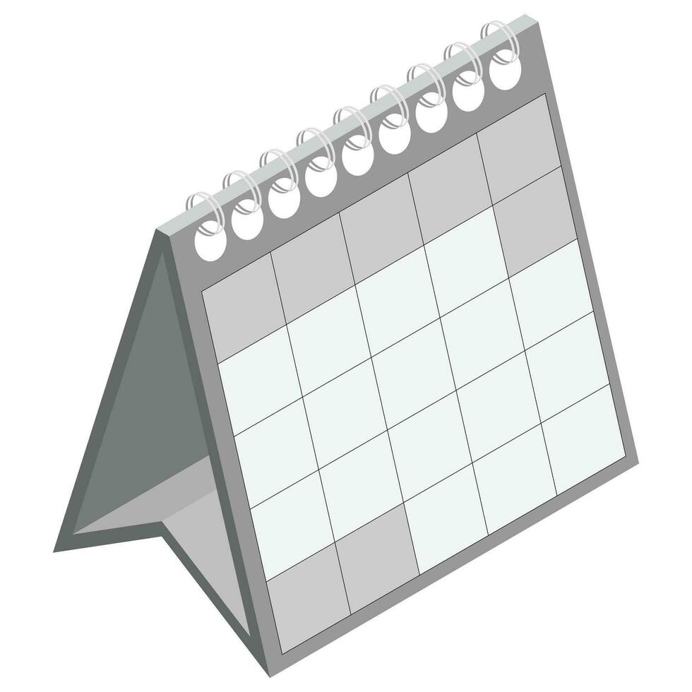 isometrisk kalender med spiral bindande vektor