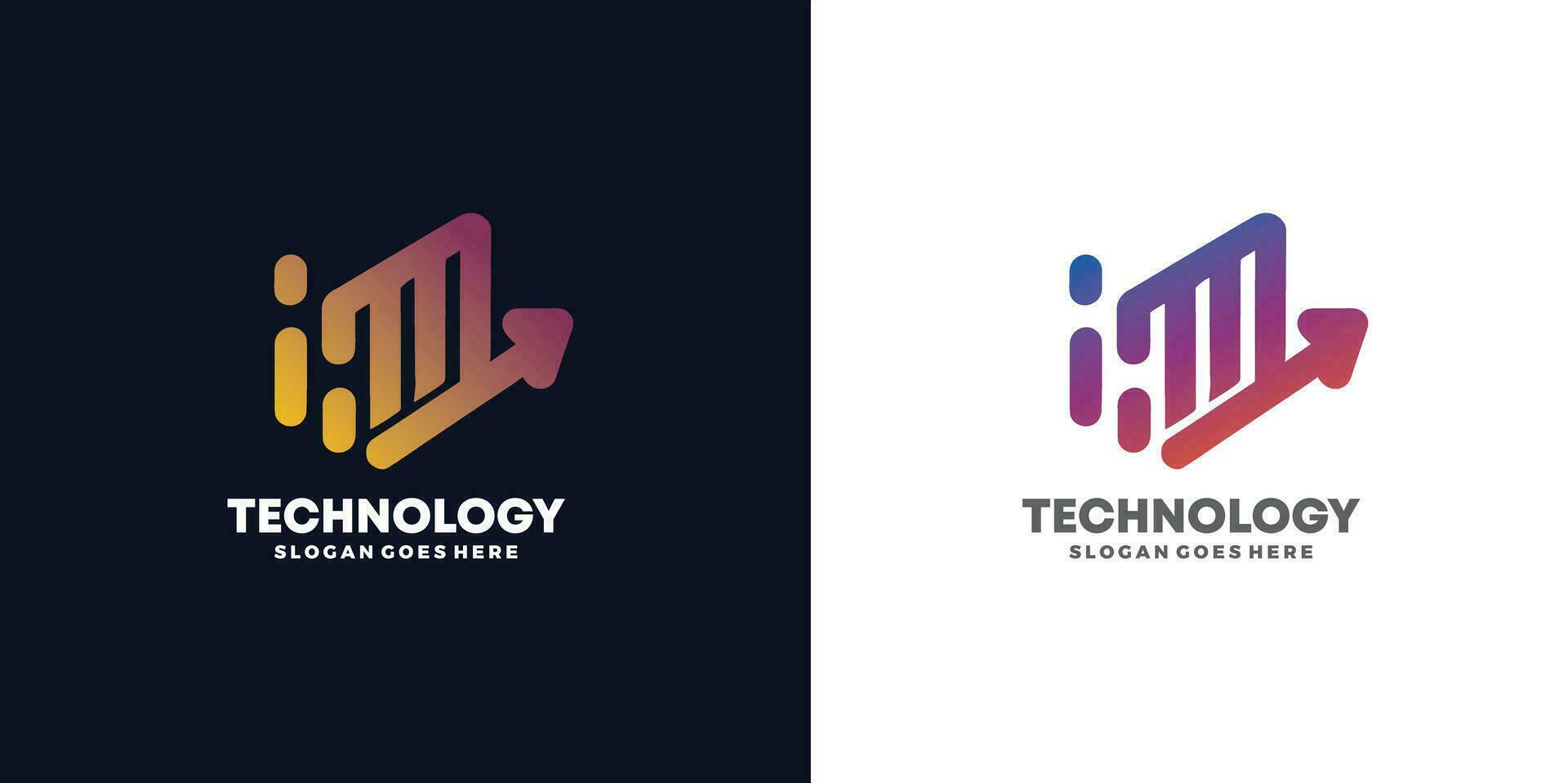 Technologie Logo Designs Konzept kostenlos Vektor