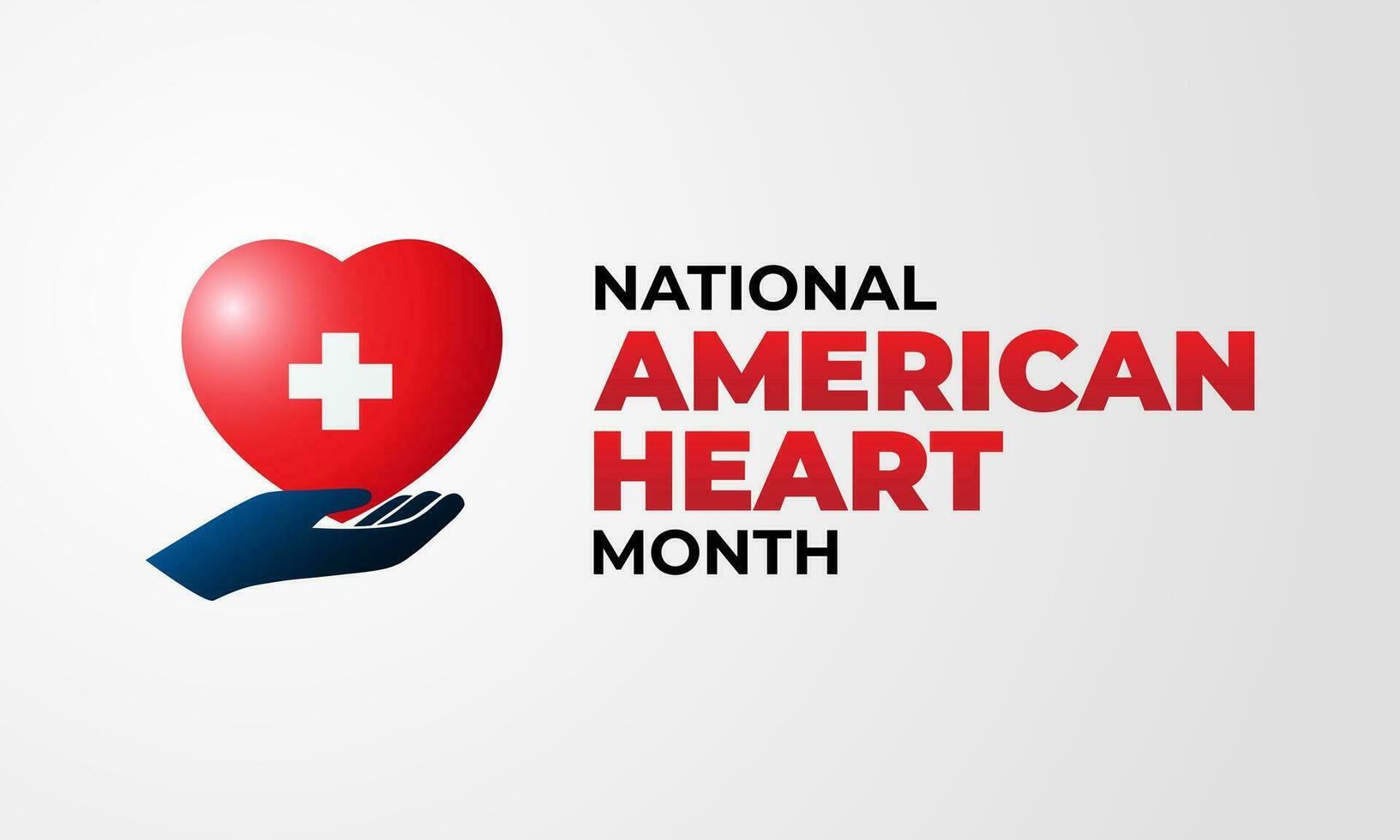 nationell amerikan hjärta månad bakgrund vektor illustration