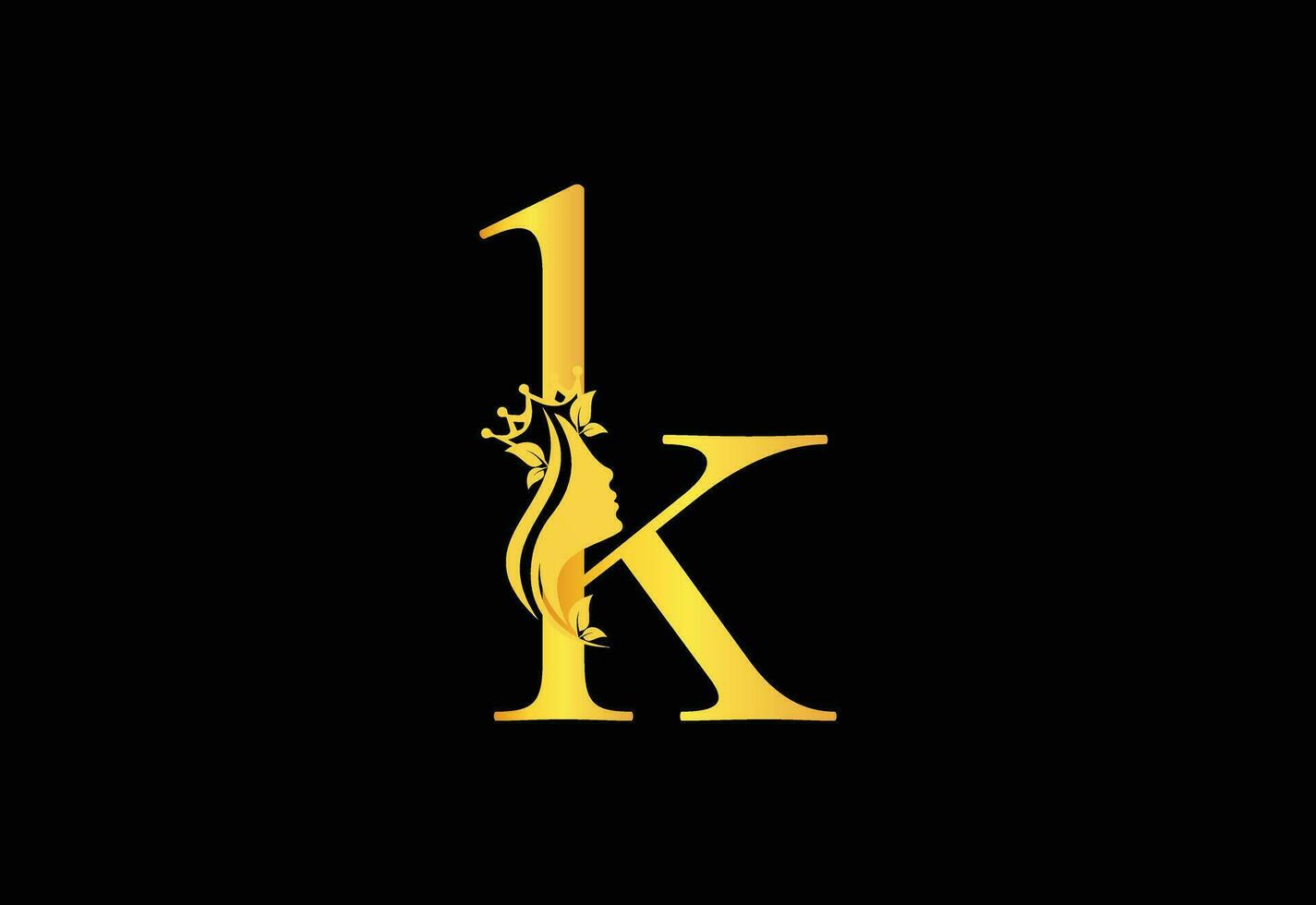 golden Luxus Schönheit klassisch Brief k Marke Symbol vektor
