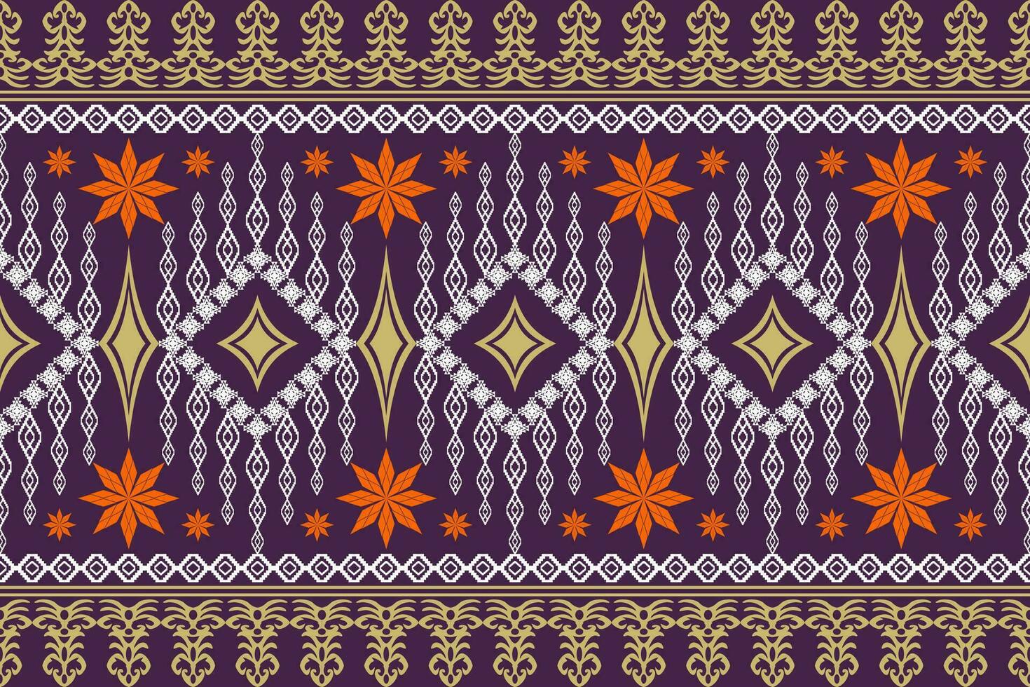 ethnisch Zahl aztekisch Stickerei Stil. geometrisch Ikat orientalisch traditionell Kunst Musterdesign zum ethnisch Hintergrund, Hintergrund, Mode, Kleidung, Verpackung, Stoff, Element, Sarong, Grafik, Vektor Illustration