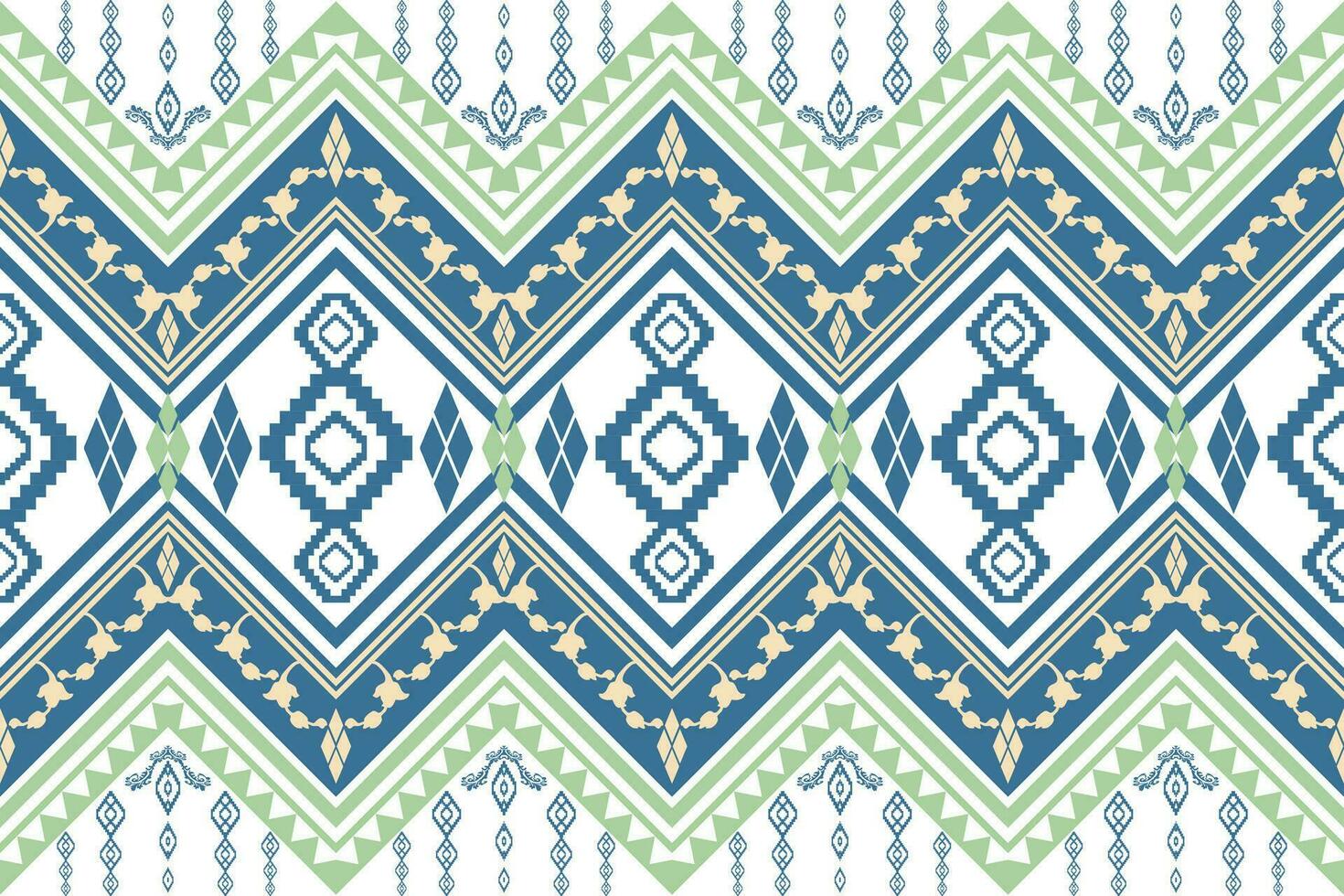 ethnisch Zahl aztekisch Stickerei Stil. geometrisch Ikat orientalisch traditionell Kunst Musterdesign zum ethnisch Hintergrund, Hintergrund, Mode, Kleidung, Verpackung, Stoff, Element, Sarong, Grafik, Vektor Illustration