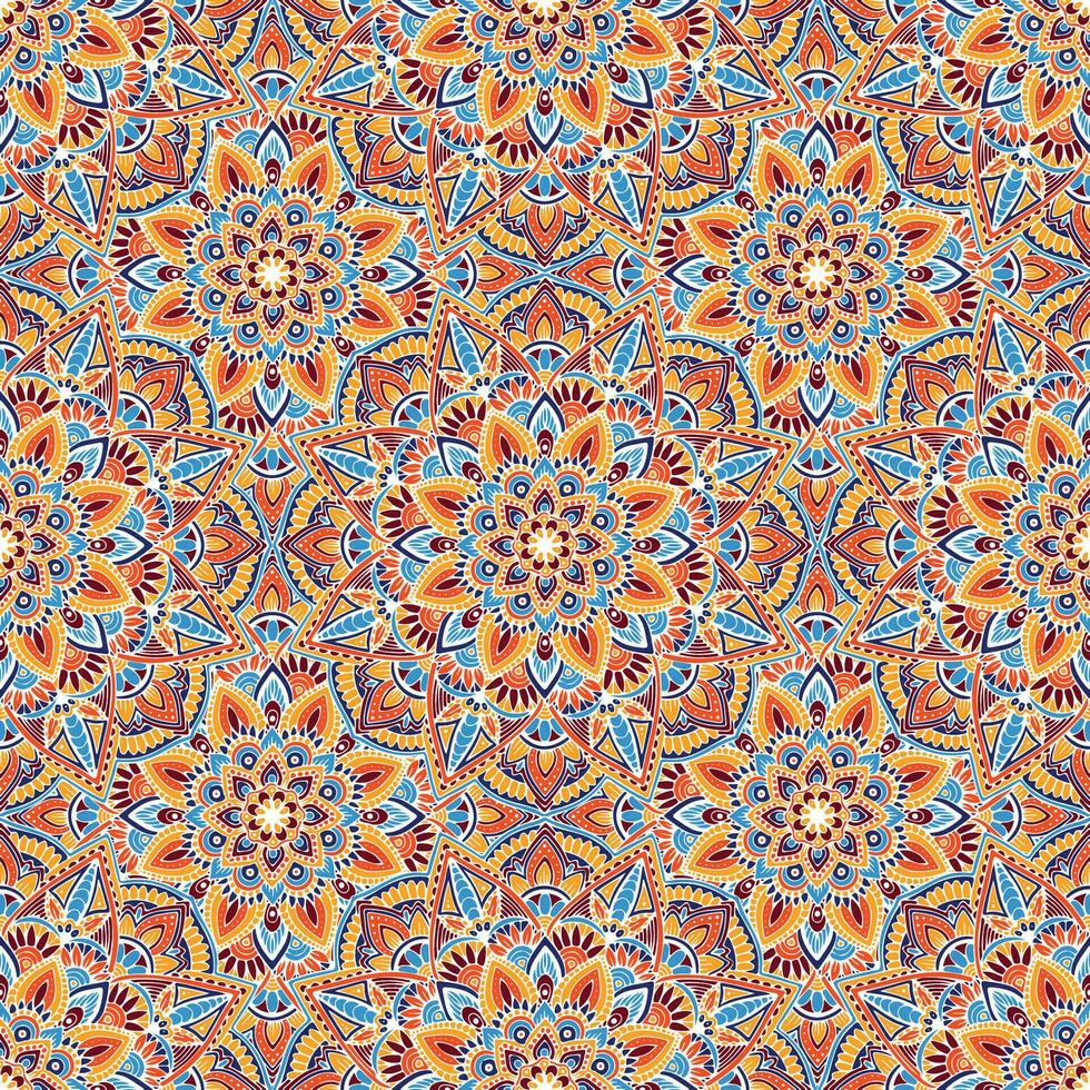 bunt Stoff nahtlos Muster mit Mandala.vintage dekorativ Element. Hand gezeichnet Muster im Türkisch Stil. Islam, Arabisch, indisch, Ottomane Motiv. Vektor Illustration eps