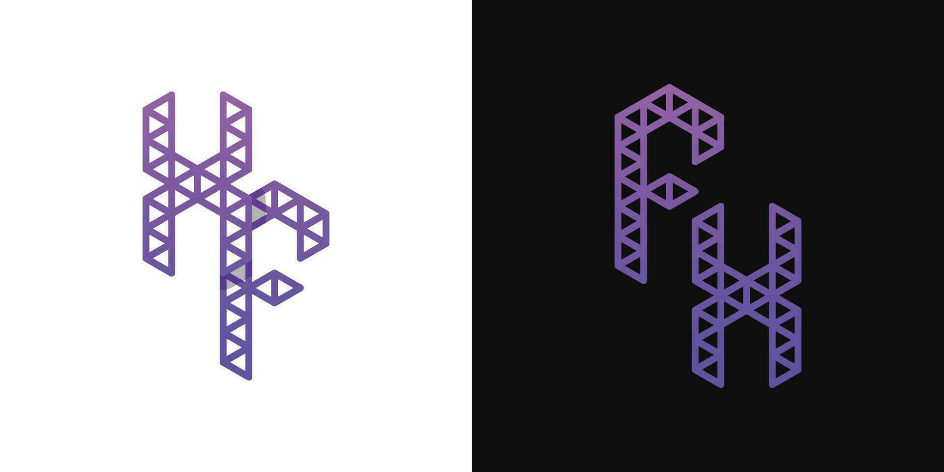 brev fx och xf polygon logotyp uppsättning, lämplig för företag relaterad till polygon med fx och xf initialer vektor
