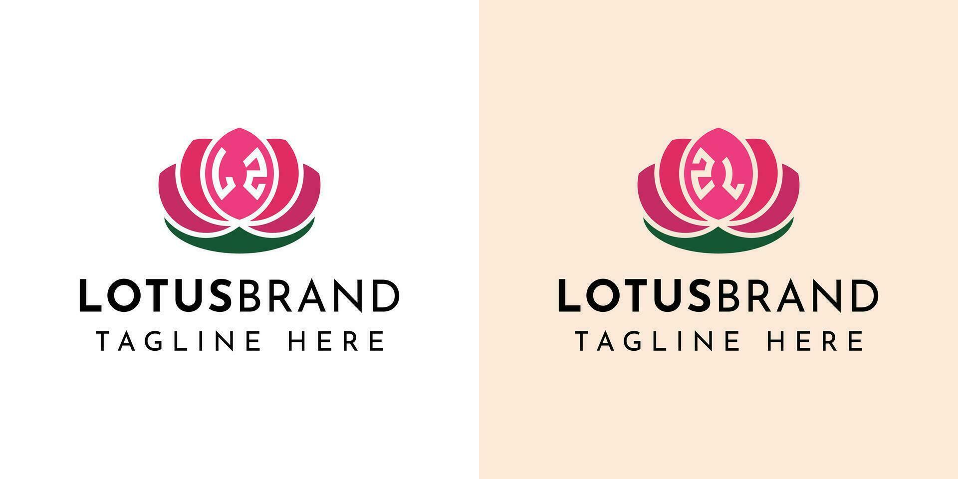Brief lz und zl Lotus Logo Satz, geeignet zum Geschäft verbunden zu Lotus Blumen mit lz oder zl Initialen. vektor