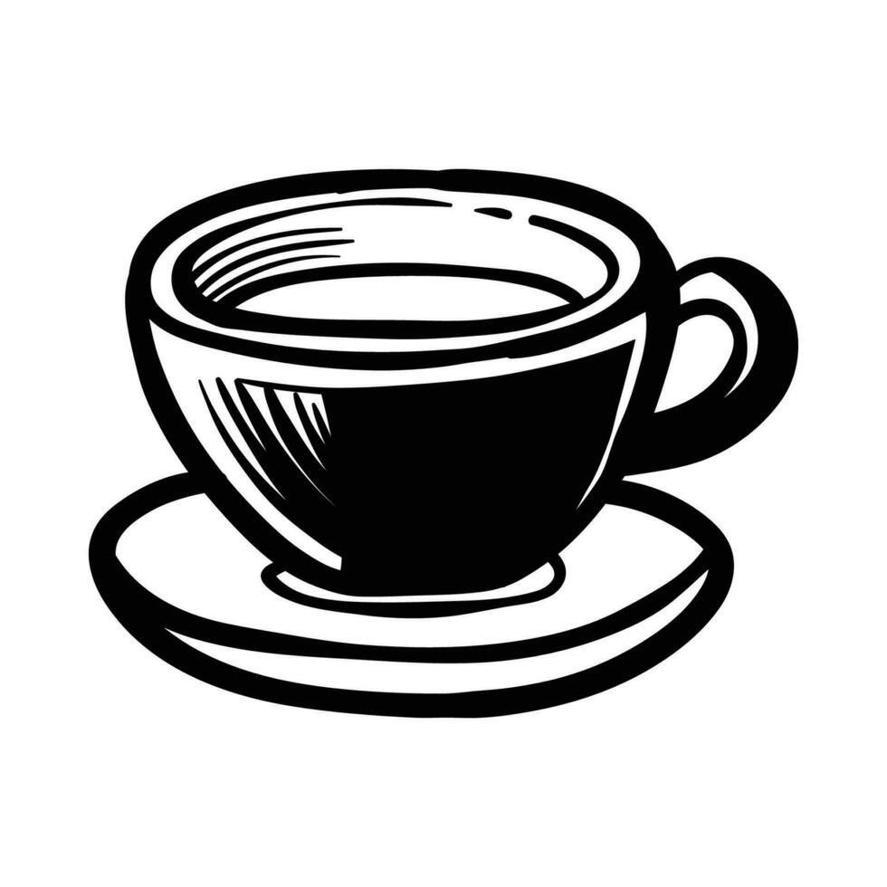te eller kaffe kopp vektor klotter