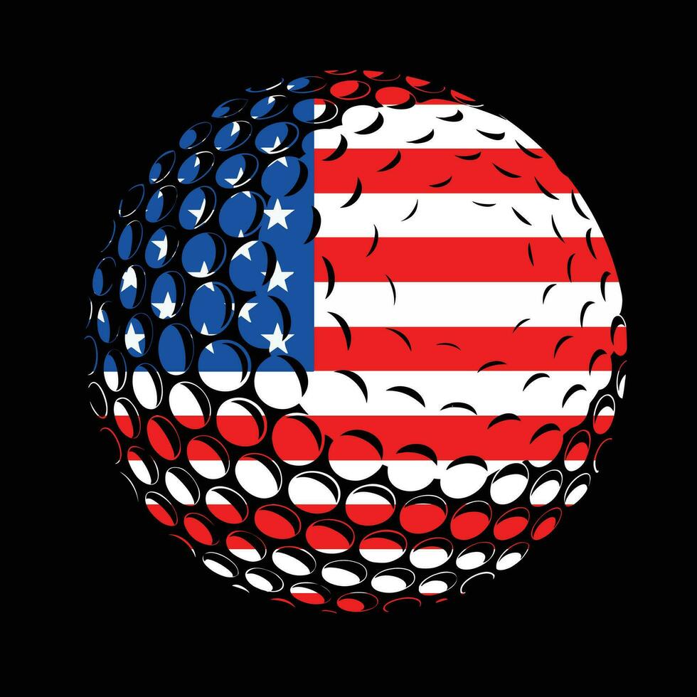 Golf mit USA Flagge Design vektor