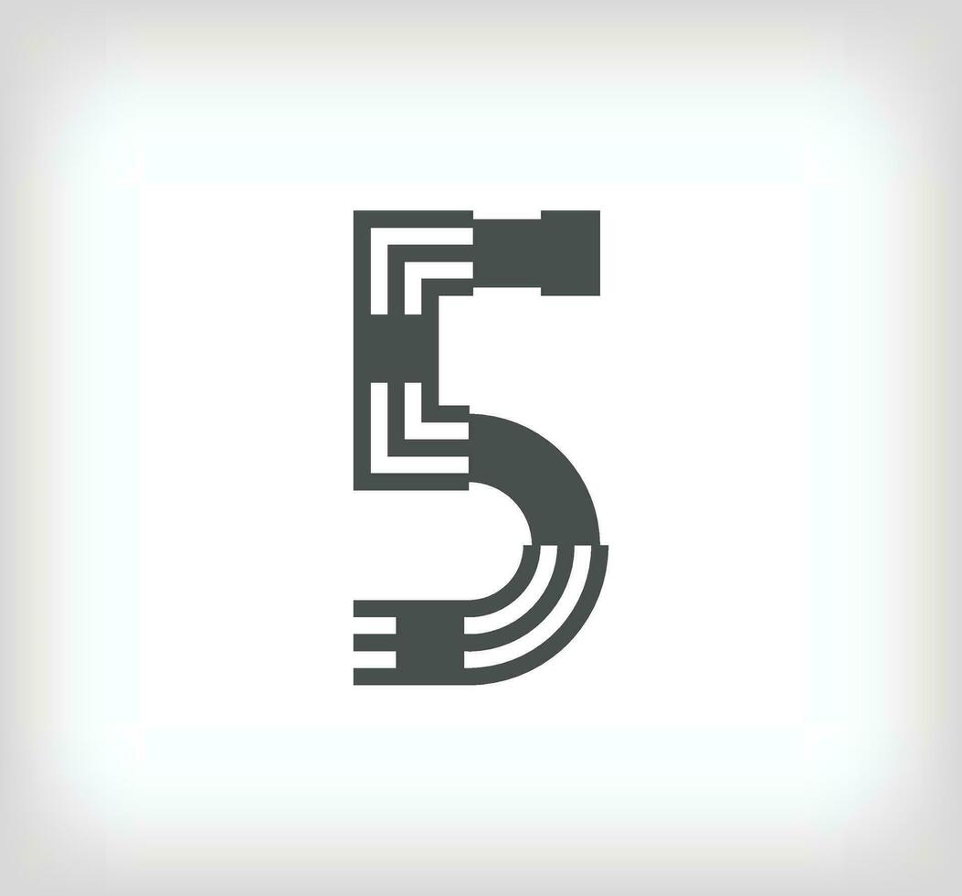 siffra 5 linjär modern logotyp. de brev är i de form av Ränder. alfabet siffra karaktär och linjär abstrakt design. logotyp, företags- identitet, Ansökan, kreativ affisch och Mer. vektor