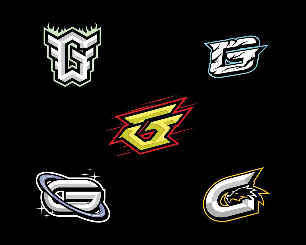 initial g esports -logotyp vektor