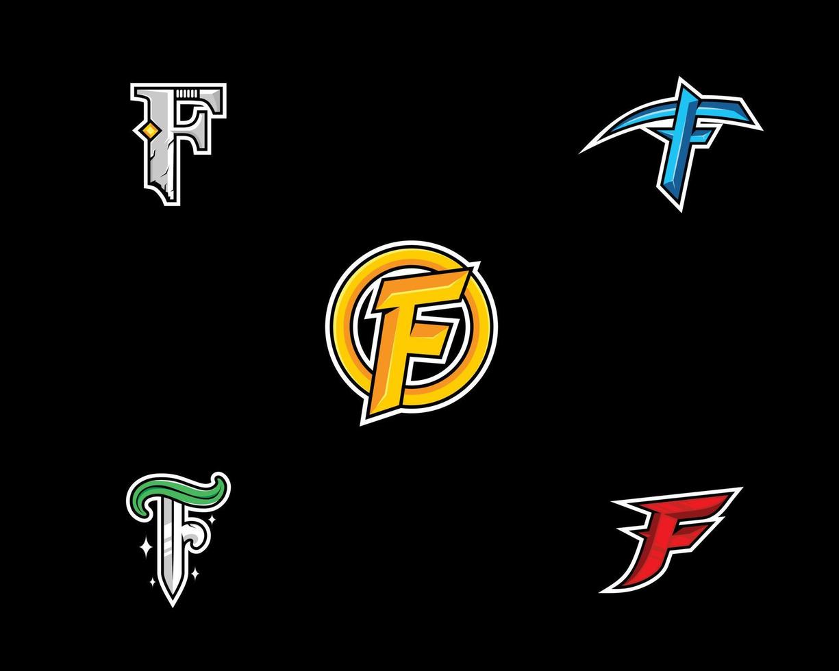 initial f esports -logotyp vektor