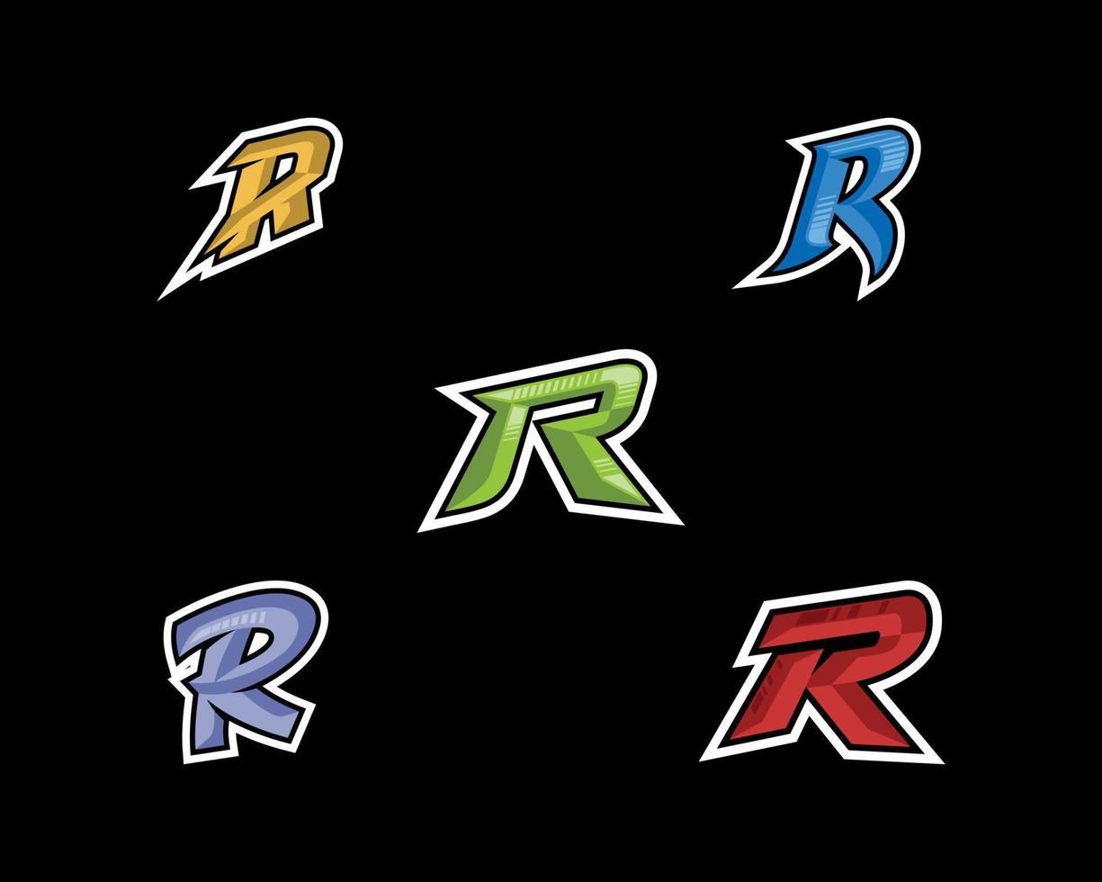initial r esports -logotyp vektor