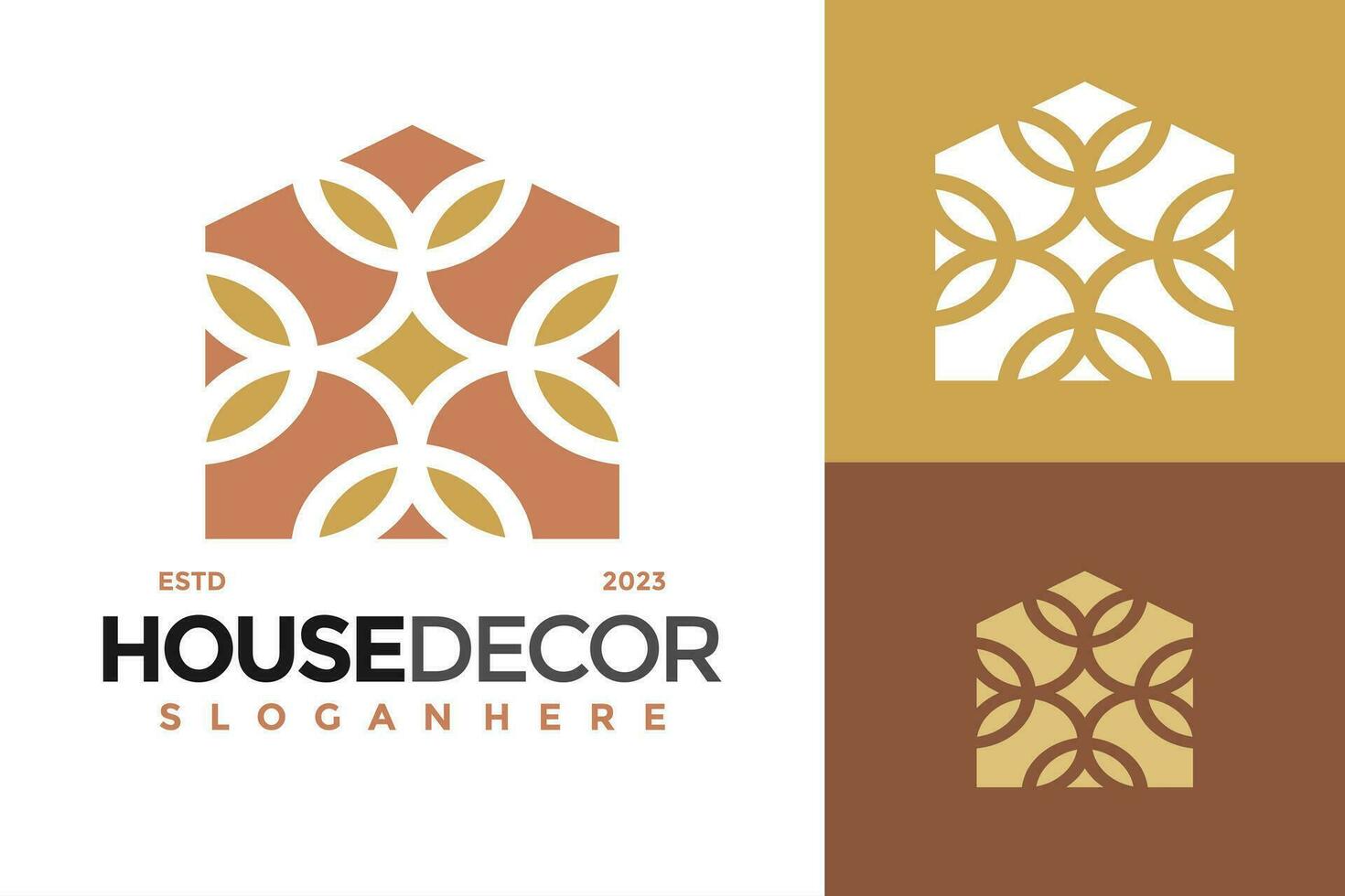 Haus Dekor Logo Design Vektor Symbol Symbol Illustration