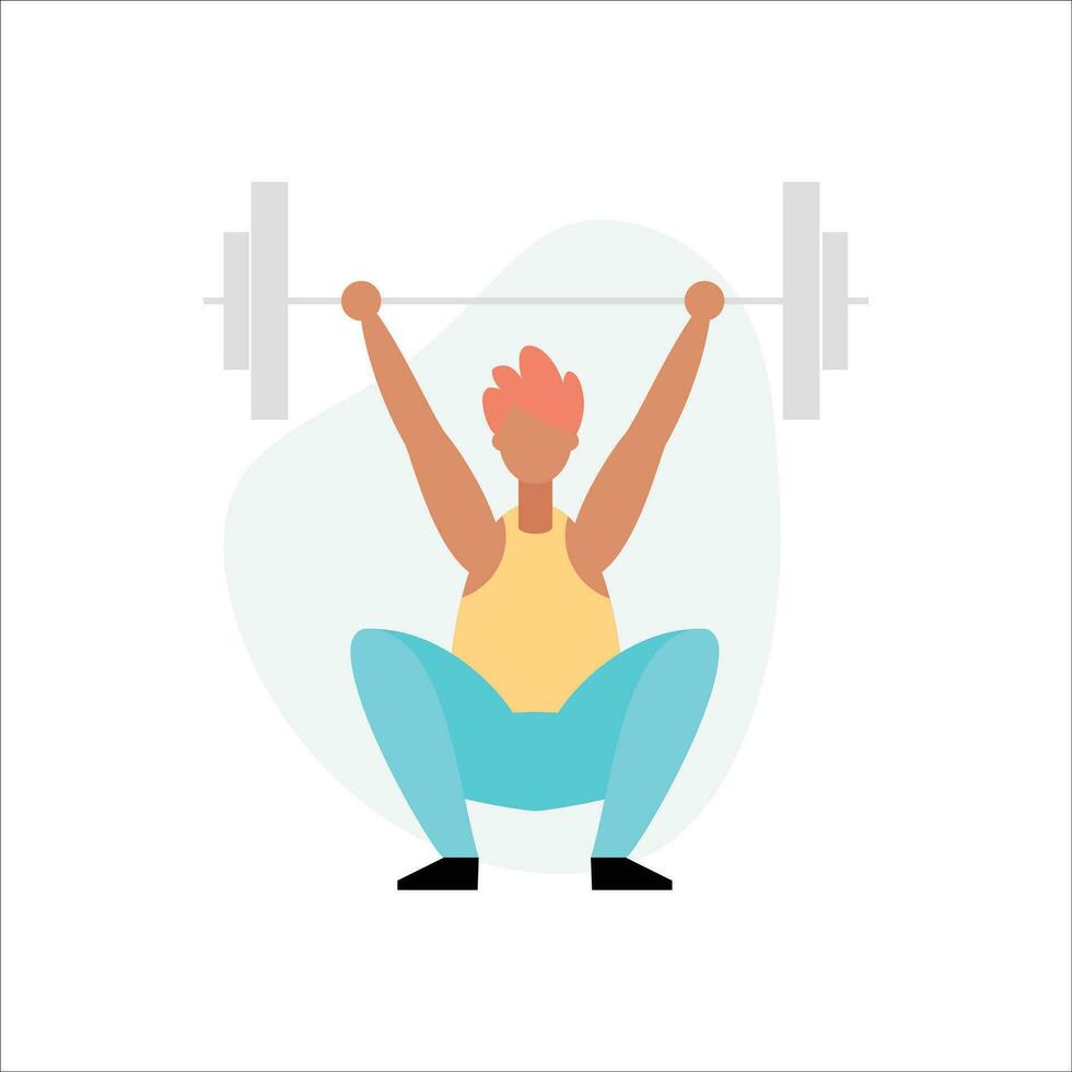 Fitness Frau Arbeiten aus mit Hanteln. eben Vektor Illustration