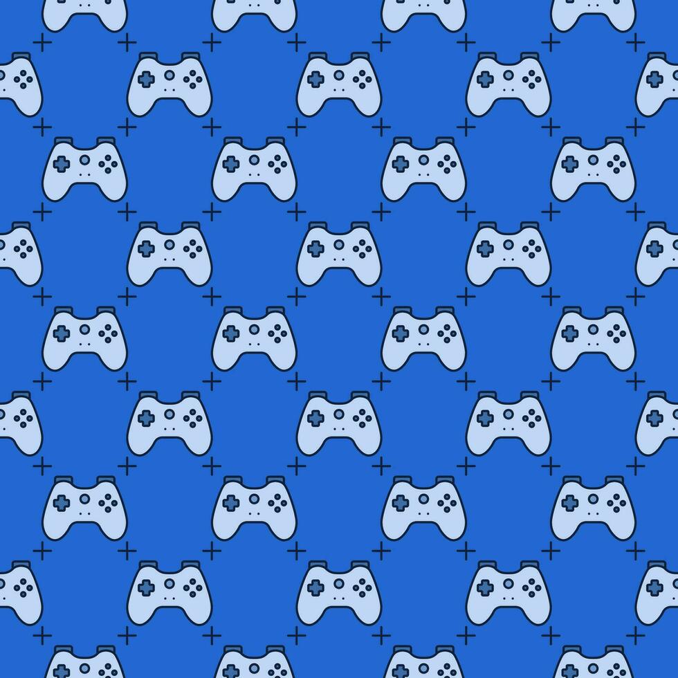Spieler Spiel Regler Vektor Gamepad farbig Blau nahtlos Muster