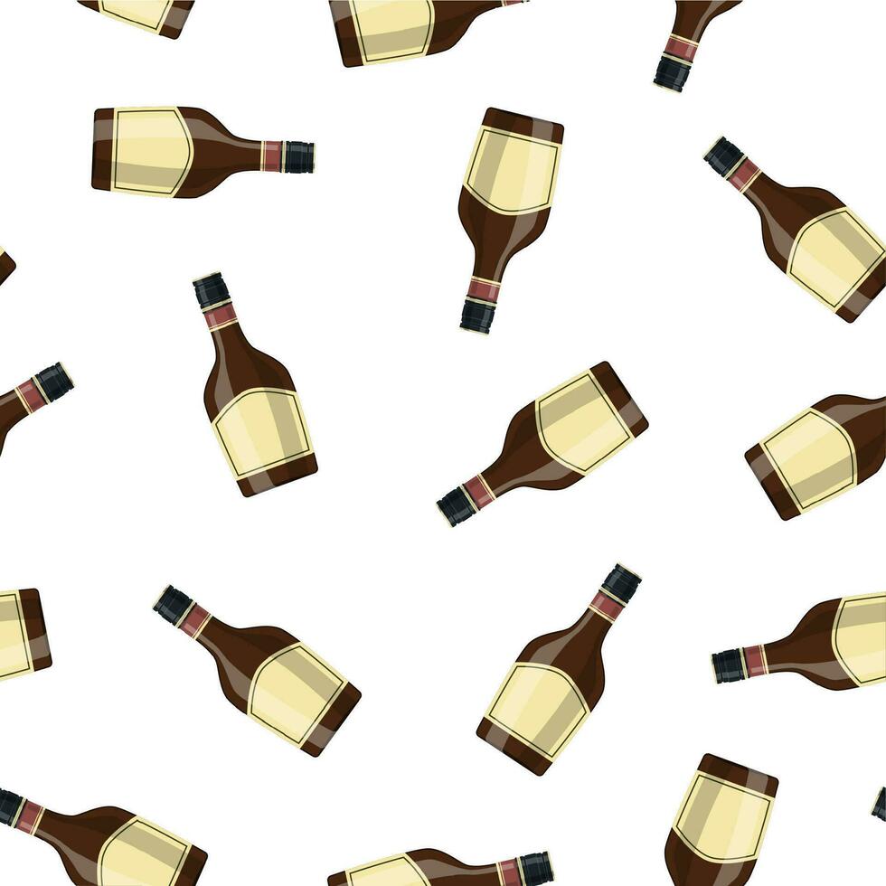 flaska av gräs sprit . gräs sprit alkohol dryck. sömlös upprepa mönster bakgrund illustration i platt stil vektor