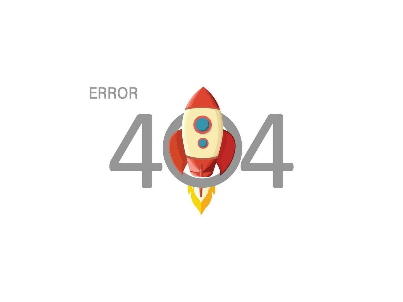 Error 404 Seite nicht gefunden mit Rakete vektor