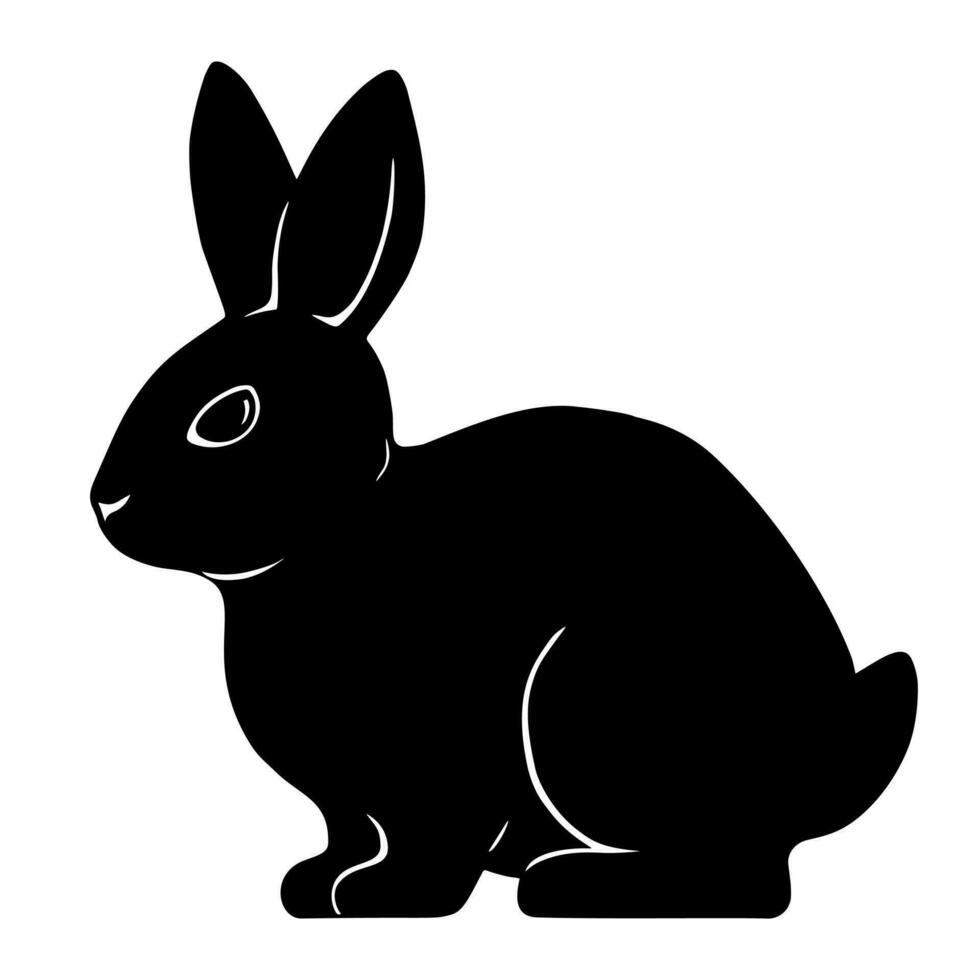 en dragen silhuett av en Sammanträde kanin. vektor grafik illustration.