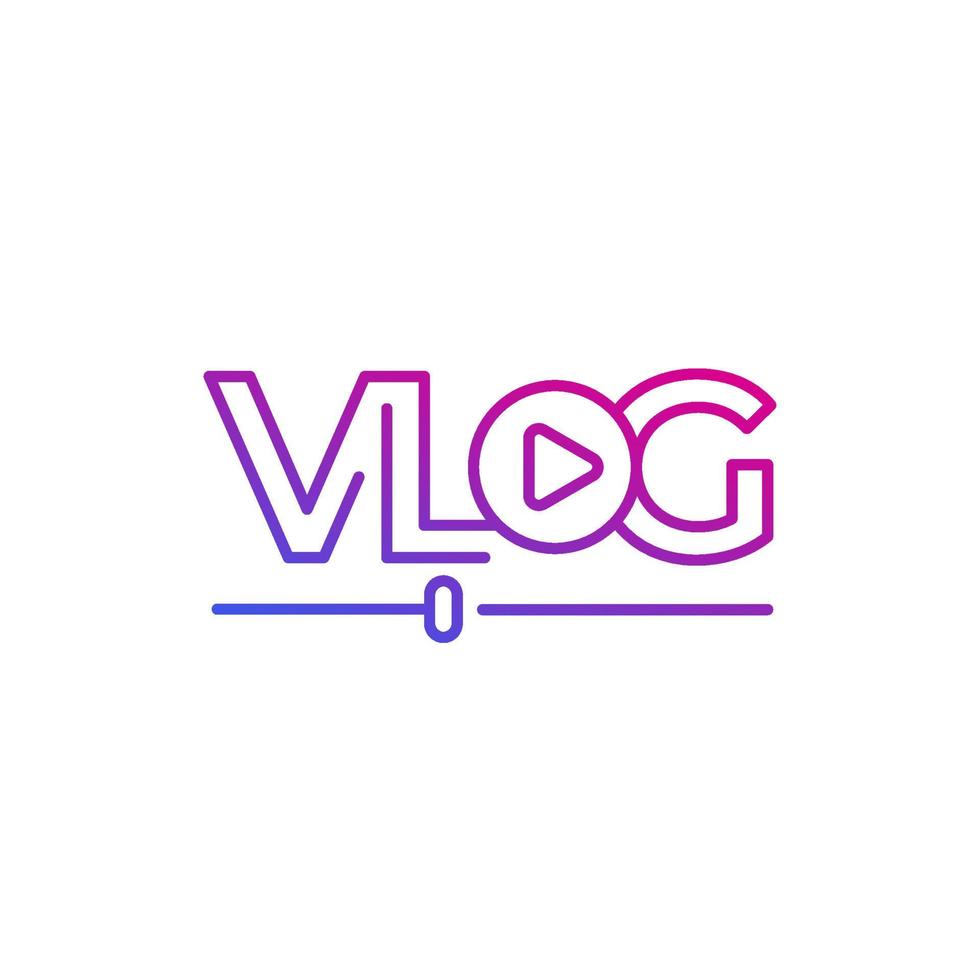 vlog line logo auf weiß vektor