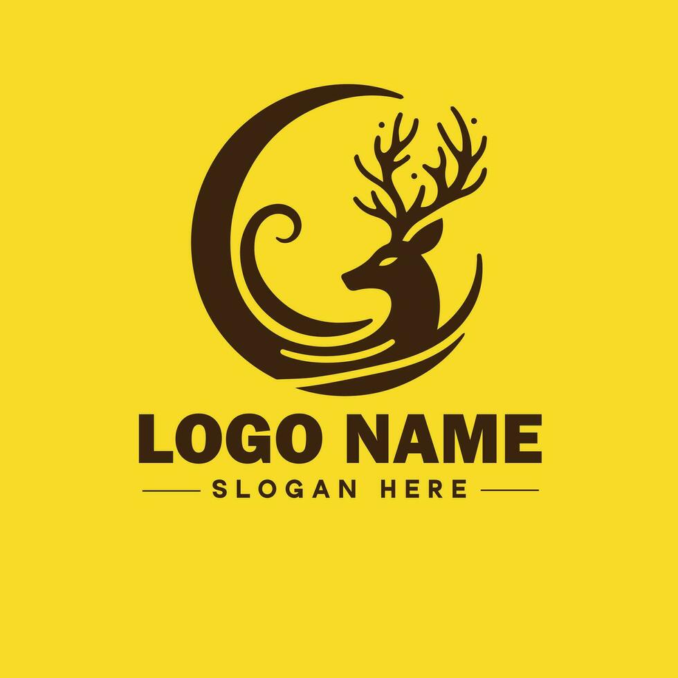 rådjur djur- logotyp och ikon rena platt modern minimalistisk företag och lyx varumärke logotyp design redigerbar vektor