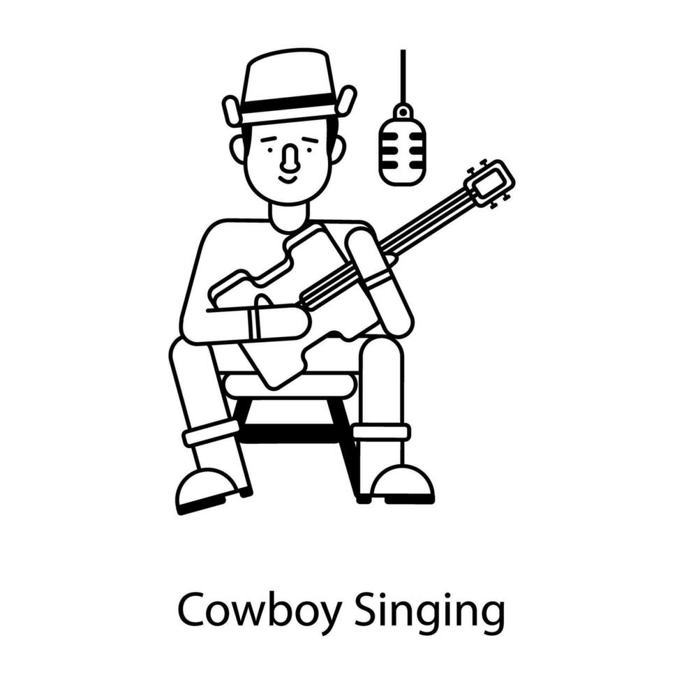 trendig cowboy sång vektor