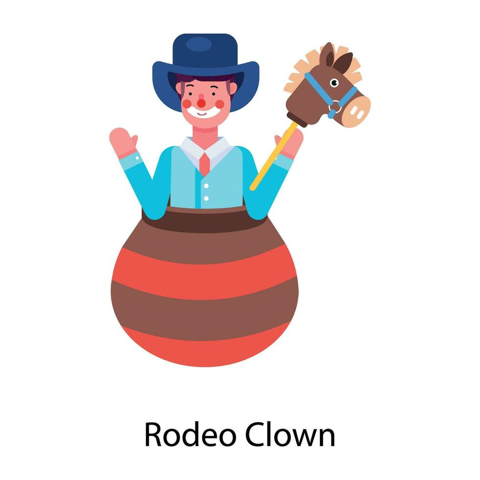 trendig rodeo clown vektor